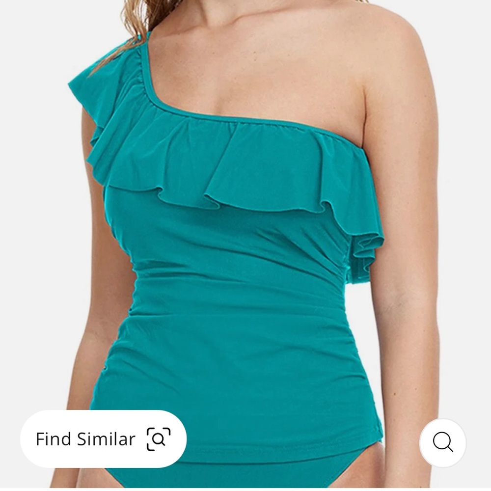 Profile by Gottex Tutti Fruitti One Shoulder Ruffle Tankini Top